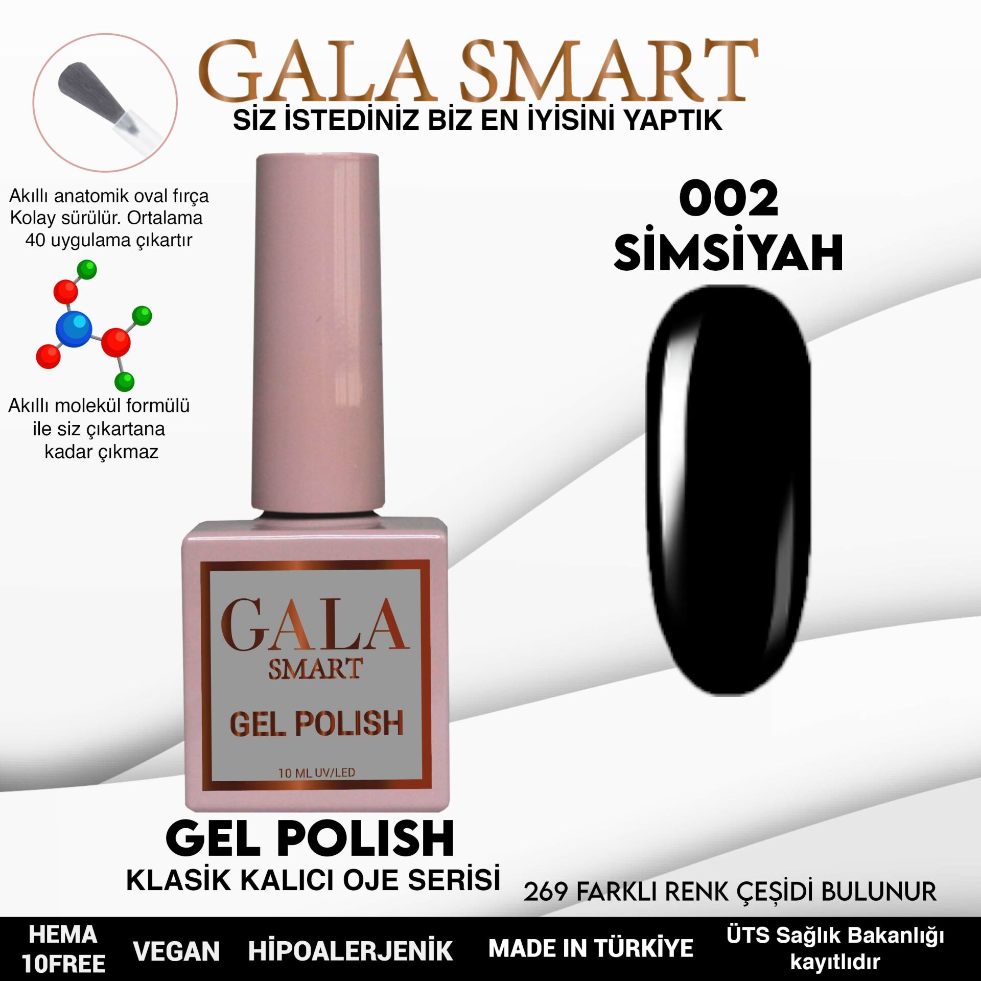 GALA CLASSİC 10ML NO:002 SİYAH