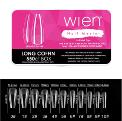Soft Gel Jel Tips Long Coffin Uzun Balerin 550 Adet